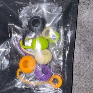 Colorful Silicone Pumpkin Straw Toppers